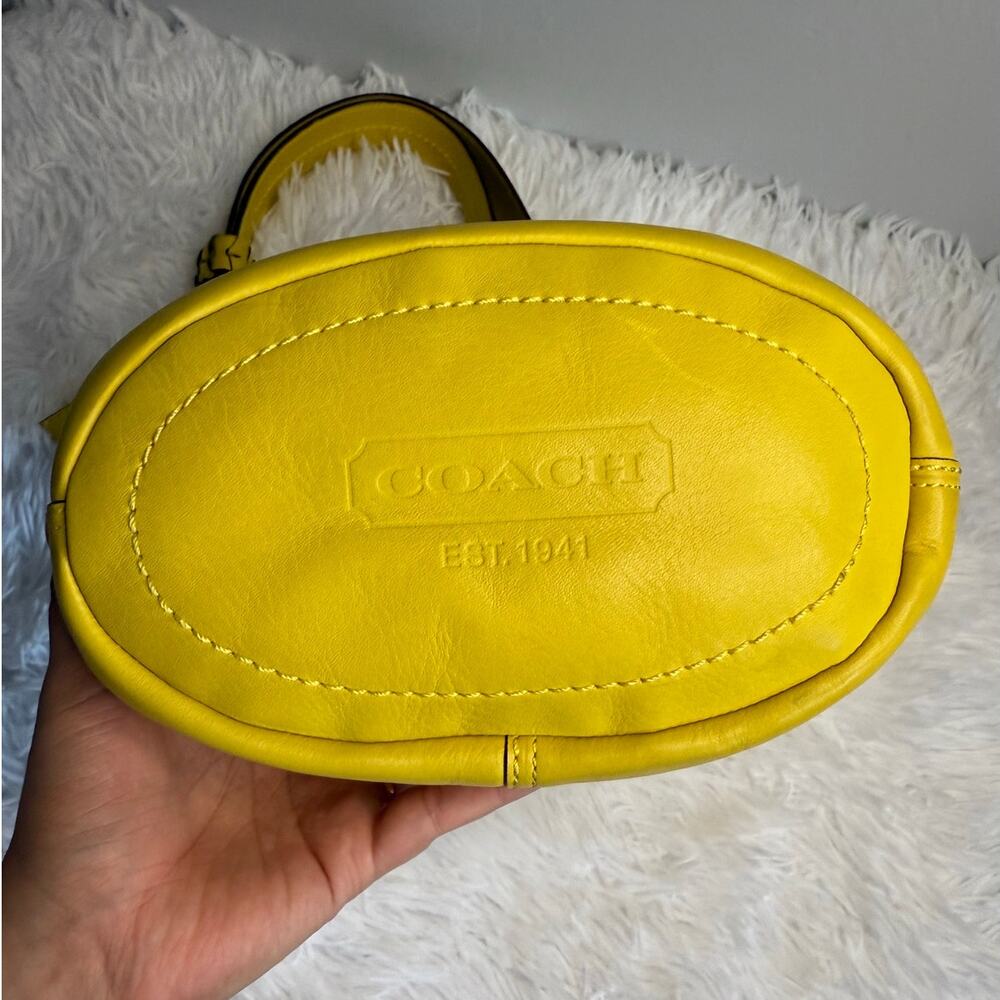 y2k COACH 2007 Bleecker 11422 Yellow Duffle Bucket Shoulder Bag Crossbodyble - Picture 6 of 12